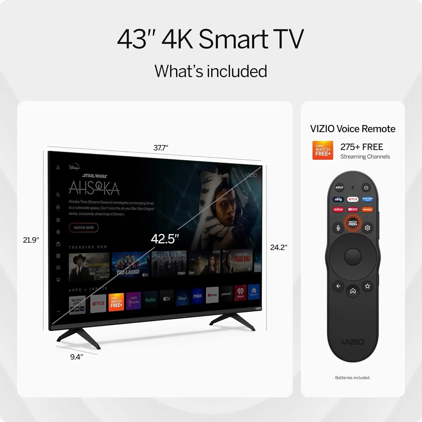 43-inch 4K UHD LED Smart TV with Dolby Vision HDR, Alexa Compatible, Built-in Chromecast, Bluetooth Headphone Support (Renewed)