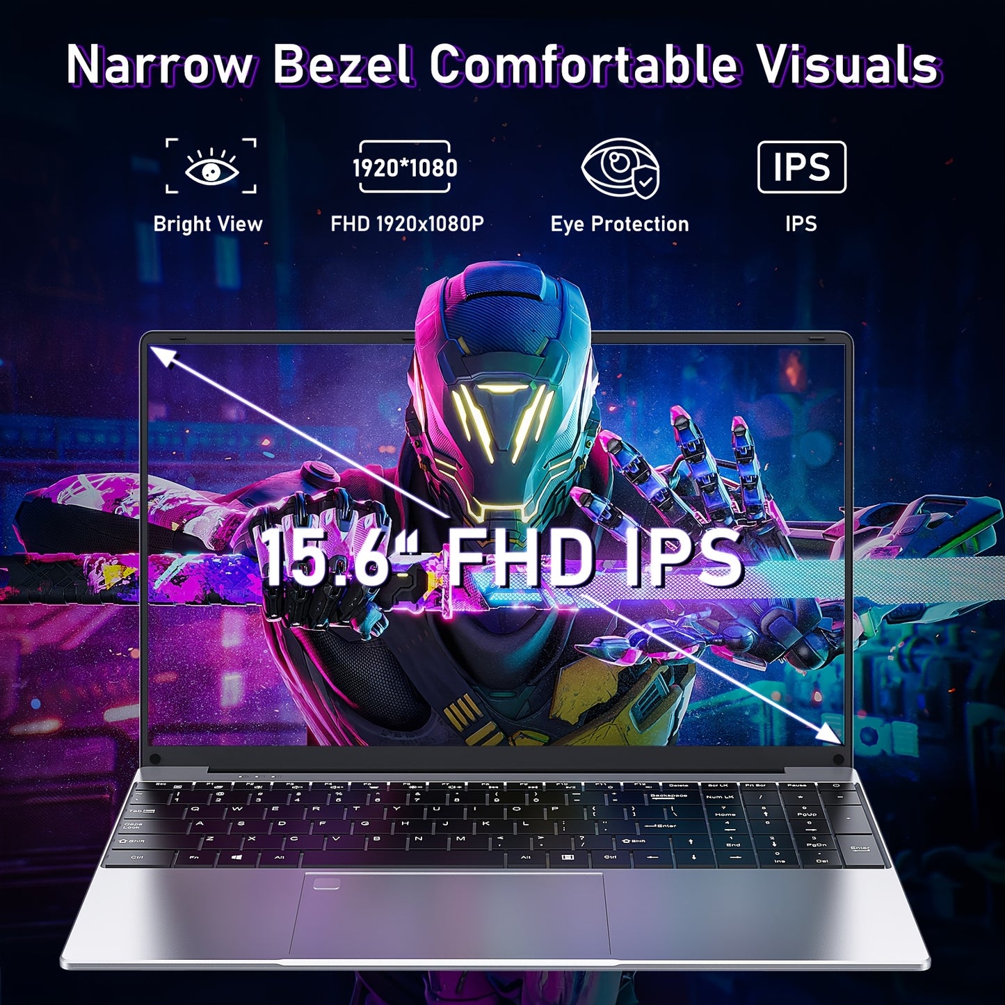 15.6 Inch Laptop Computer, Gaming Laptop, AMD Ryzen 7 5700U 8C/16T Processor(up to 4.3Ghz), 16GB RAM 1TB SSD, AMD Radeon Graphics, 15.6" FHD 1920 * 1080 Display, WiFi 5, BT5.0, Backlit Keyboard