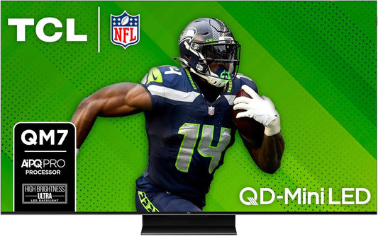 55-Inch QLED 4K Smart Mini LED TV with Google TV, Dolby Vision IQ, Dolby Atmos, 120Hz Gaming
