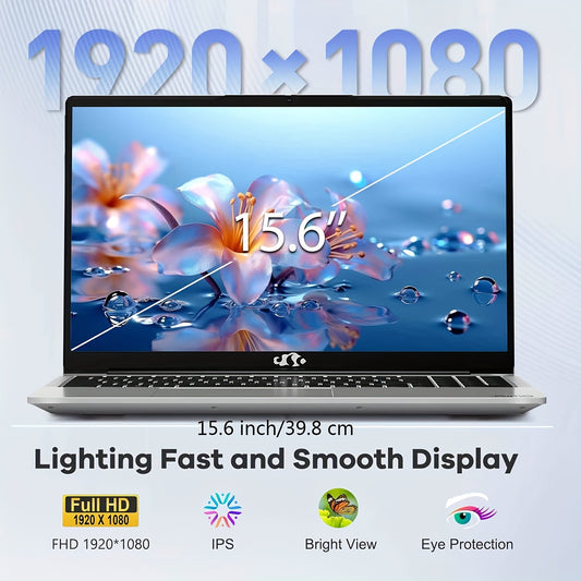 15.6 FHD IPS Business Gaming Laptop, 6-Cores AMD Ryzen 5 6600H 660m 6 Nm, 32GB/16GB RAM DDR5, 1TB/2TB SSD (Beat I5-12450H, Up to 4.5GHz), 100W Type C(Silvery)